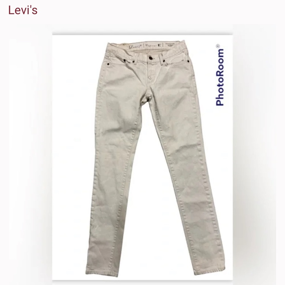🤩Levi's Capital E Skimmer Low Skinny White Jeans Sz 27 Made in USA hand made🤩